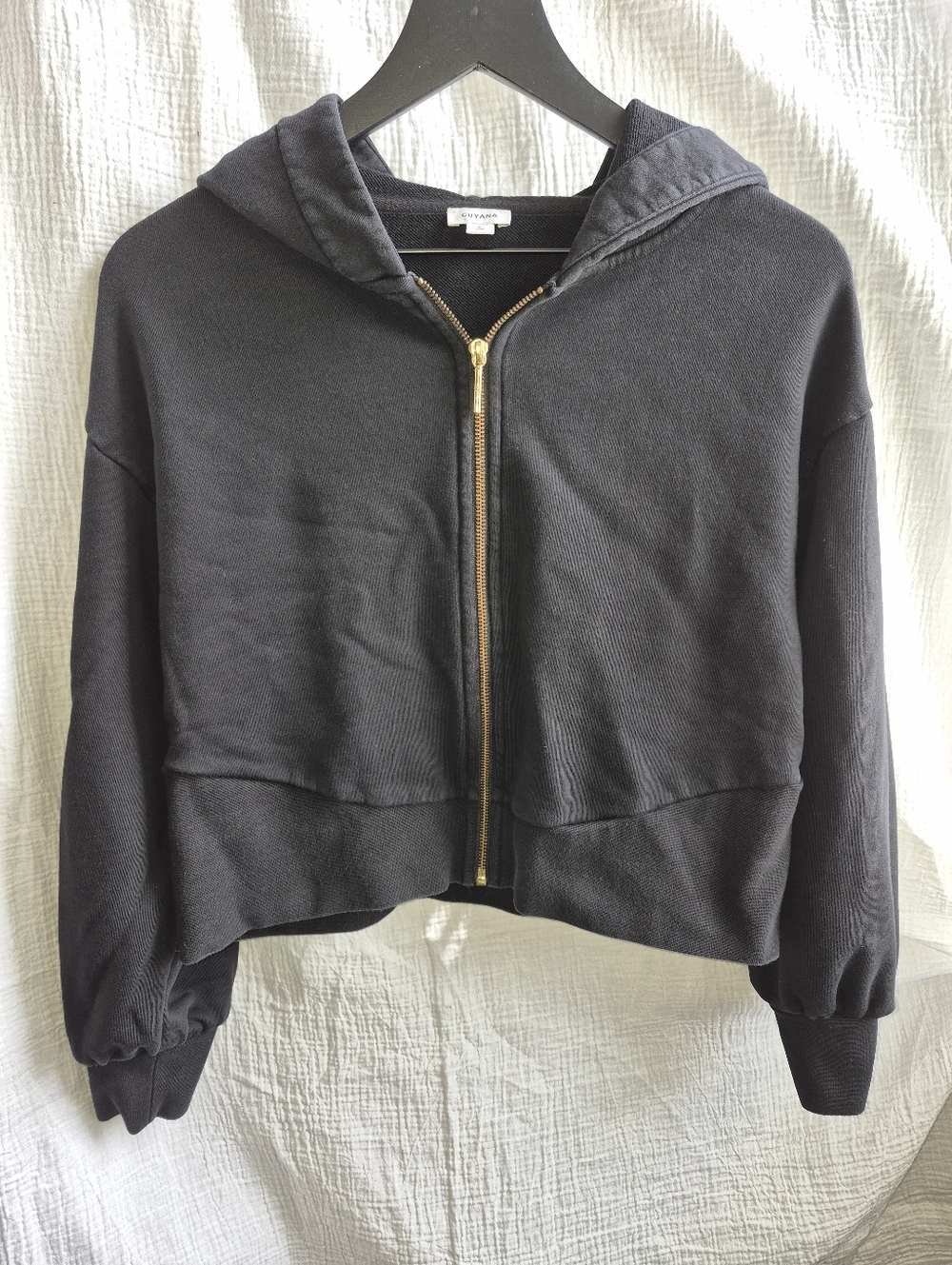 Cuyana Terry Zip Front Hoodie, Small, Pima Cotton/Organic Pima Blend